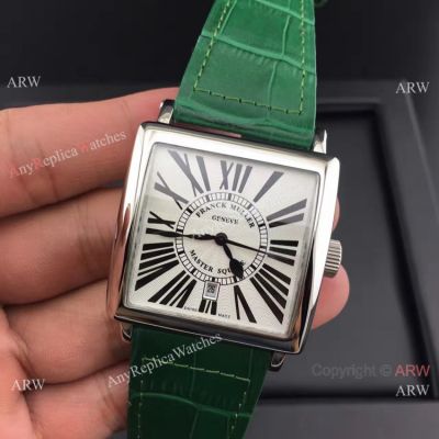 Franck Muller Geneve Master Square SS Green Leather Copy Watch